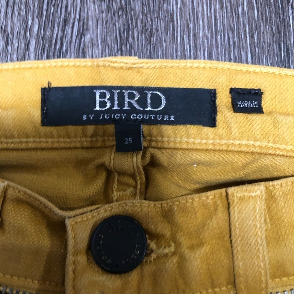BIRD by Juicy Couture Yellow Skinny Jeans with Zipper Details - Size 25 - Picture 4 of 8